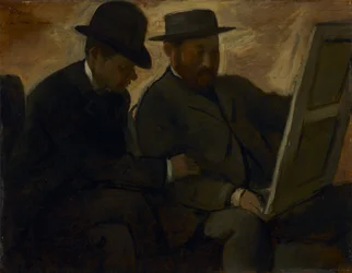 Paul Lafond og Alphonse Cherfils undersøker et maleri