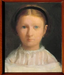 Portrett av Giovanna Bellelli (nee i 1848) kalt Nini, kusine til den senere kunstneren Marquise Ferdinando Lignola Maleri av Edgar Degas (1834-1917)