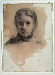 Portrett av Giovanna Bellelli Studie for "" Bellelli-familien" Tegning av Edgar Degas