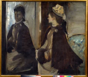 Portrett av Madame Jeantaud (1851 - 1929) i speilet. Maleri av Edgar Degas (1834-1917)