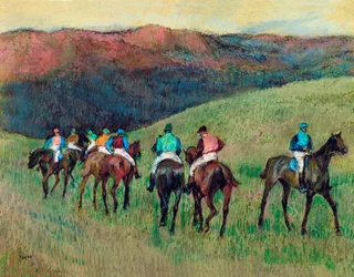 Veddeløpshester i et landskap, 1894