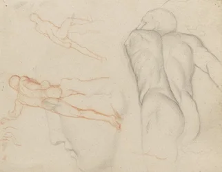 Studier av "The Borghese Gladiator", ca. 1856-57