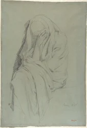 Studie til Gammel italiensk kvinne (recto); draperistudie (verso)