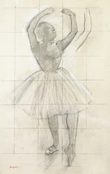 Studie for en danser som poserer, fra et fotografi, ca. 1874