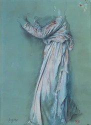 Studie av en kvinnedrape for “Semiramis”” (ca. 1860 - 62). Tegning av Edgar Degas (1834-1917)