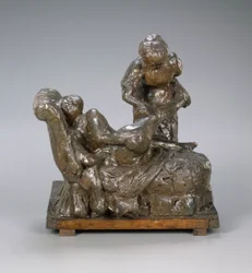 The Masseuse, Group, ca. 1895 (plastiline, metallarmatur, tre, kork, på trebunn)