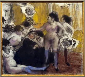 Festen til skytshelgen Maison stenger under en fest til ære for en proxenete. Maleri av Edgar Degas
