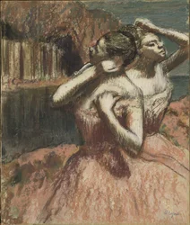 To dansere (pastell på papir montert på papp)