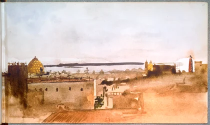 Utsikt over Napoli Akvarell (akvarell)