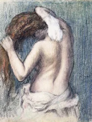 Kvinne som tørker seg, ca. 1906