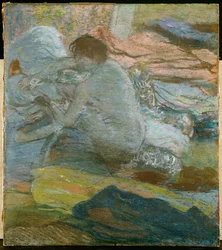 Kvinne tørker føttene, 1893