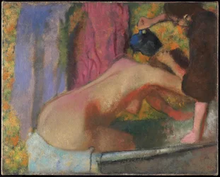 Kvinne ved hennes bad, ca. 1895