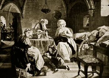 Louis XVI og hans familie i tempelet, illustrasjon fra 