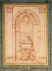 En studie for begravelsesmonumentet til kardinal de Fleury,