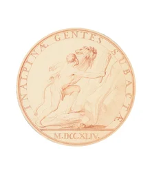 Hercules bevæpnet med en kølle i ferd med å krysse Alpene, 1744