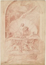 Rocaillefontene med Venus, Amorini og svaner