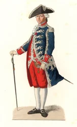 Charles Gravier, greve av Vergennes (1719-1787), i uniform som kaptein for vaktene ved kongens dør, Frankrike