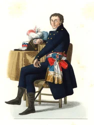 Ferdinand Guillemardet (1765-1809), ambassadør for den franske republikken til Spania 1700-tallet, basert på et maleri fra 1798 av Francisco Goya (1746-1828) - Litografi av en illustrasjon av Edmond Lechevallier-Chevignard (1825-1902), fra Georges Duorges 