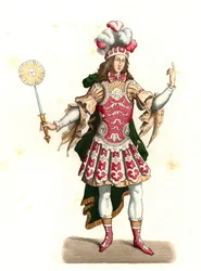 Ludvig XIV av Frankrike, Solkongen (1638-1715), i dansekostyme