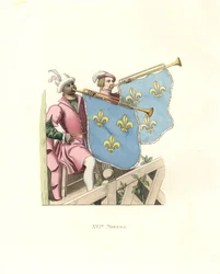 Trompetister ved en turnering, regjering av Frans I av Frankrike.