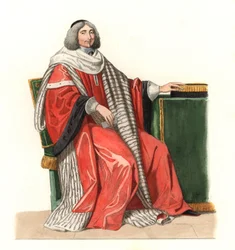 Jean Antoine de Mesme (1661-1723), herre av Irval, greve av Avaux, fransk magistratur på 1600-tallet, etter et maleri fra 1653, av Philippe de Champaigne (1602-1674) - Litografi basert på en illustrasjon av Edmond Lechevallier-Chevignard ( 1825-1902), ekst