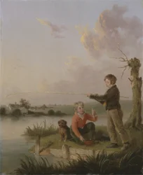 The Young Anglers (olje på panel)