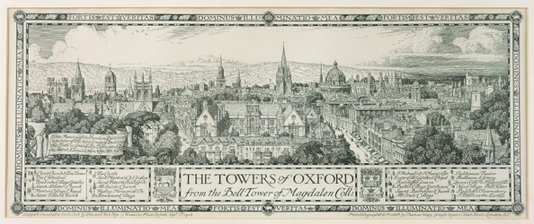 Towers of Oxford fra Bell Tower of Magdalen, 1908