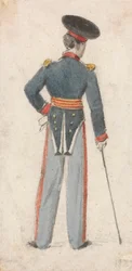 Bakfra av en soldat