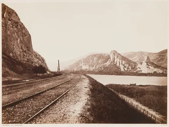Innkjørsel til fjellpasset ved Donzère, fra albumet «Den nordlige jernbanen fra Paris til Lyon og Middelhavet», ca. 1861 (albumtrykk)