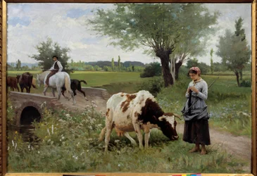 Den godt bevoktede treneren Maleri av Edouard Debat Ponsan (1847-1913) 1890 Søn. 0,82x1,28 m Pau, Museum of Fine Arts