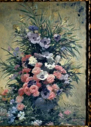 Bukett med anemoner Maleri av Edouard Debat Ponsan (1847-1913). 1888. Omvisninger, Museum of Fine Arts
