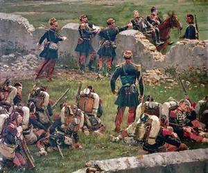 Kvelden i slaget ved Rezonville Gravelotte. Grenadierer fra den keiserlige garde i ro, 16. august