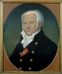 Portrett av Jean Nicolas Baron Corvisart (1755-1821) doktor av napoleon I. Maleri av Edouard Dru (1800-tallet)