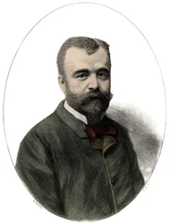 Portrett av Ernest Lavisse (1842-1922), fransk historiker og akademiker - Gravering av Navellier i "Le journal illustrious"" fra 1892