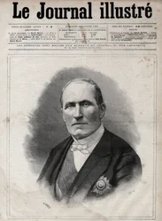 Portrett av Georges Eugene Haussmann kalt Baron Haussmann (1809-1891) prefet av Seinen under det andre imperiet - Gravering av Navellier i "The Illustrous Diary" fra 1891
