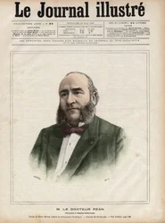Portrett av Jules Emile (Jules-Emile) Pean (1830-1898), fransk kirurg - Gravering av Navellier i "The Illustrous Diary"" fra 1892