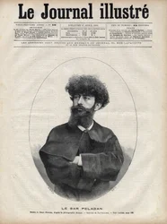 Sar Merodack Josephin Peladan, pseudonym til Josephin Peladan (1858-1918) fransk forfatter og okkultist - Gravering av Navellier i "The Illustrous Journal" fra 1892
