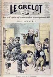 Tegneserie om parlamentarisk immunitet - i "" Le Grelot"" av 14.02.1892