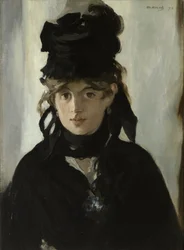 Berthe Morisot med en bukett fioler, ca. 1880