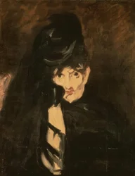 Berthe Morisot i sørgehatt med langt slør