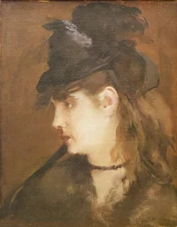 Berthe Morisot med en svart hatt