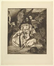 Død Kristus med engler, 1866-67.