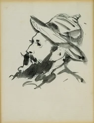 Head of a Man (Claude Monet) 1874 (penn og blekkvask på papir)