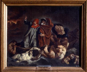 Dantes båt eller Dante og Virgil i underverdenen Maleri av Edouard Manet (1832-1883) av Eugene Delacroix. 1854 Søn. 0,38 X 0,46 m Lyon, Museum of Fine Arts.