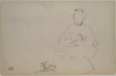 Manet - Skisse av en sittende kvinne (blad fra en skissebok), ca. 1864–1868