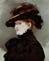 Méry Laurent med svart hatt, 1882.