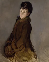 Portrett av Isabelle Lemonnier med en muff, ca. 1879 (olje på lerret)