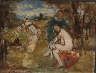Overrasket nymfe, ca. 1860 (olje på lerret)