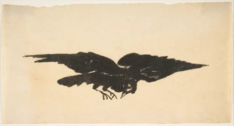 The Flying Raven, Ex Libris for The Raven av Edgar Allan Poe, 1875.