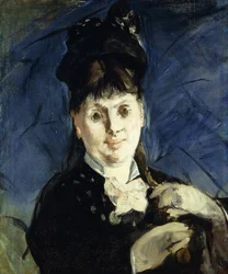 Kvinne og en paraply; Kvinnen med en parasoll, ca. 1875
